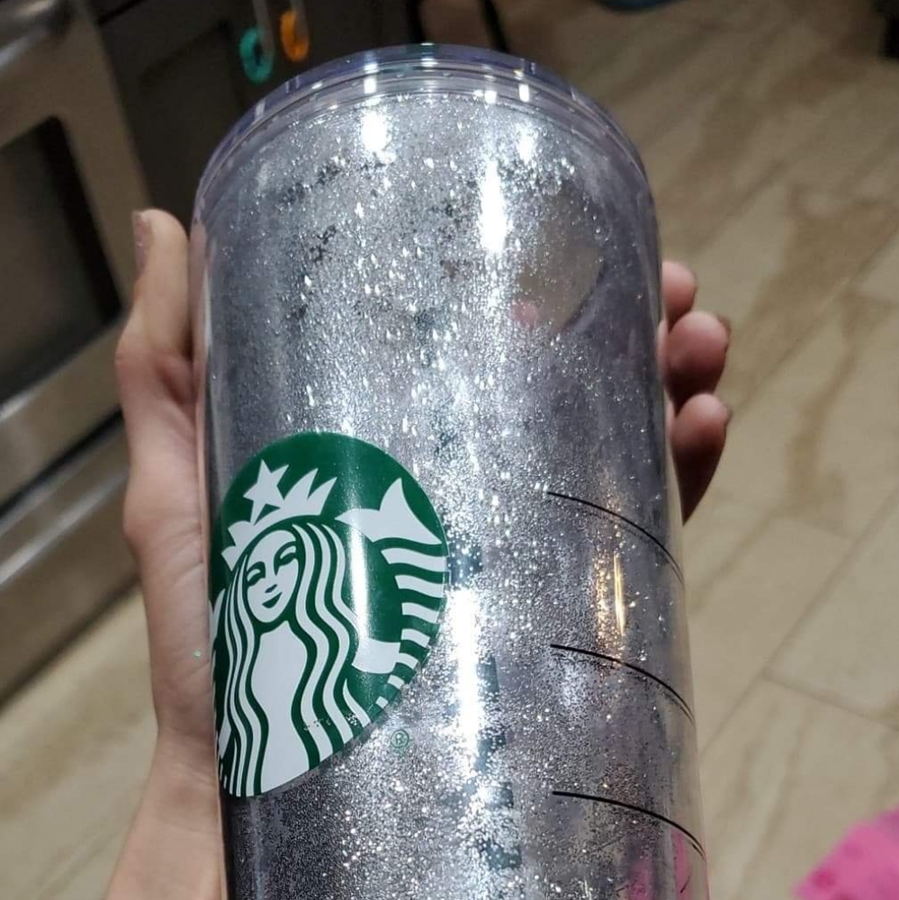 Customized Glitter filled venti starbucks cup!